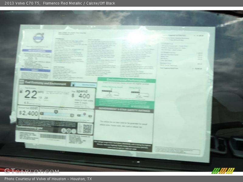 Flamenco Red Metallic / Calcite/Off Black 2013 Volvo C70 T5