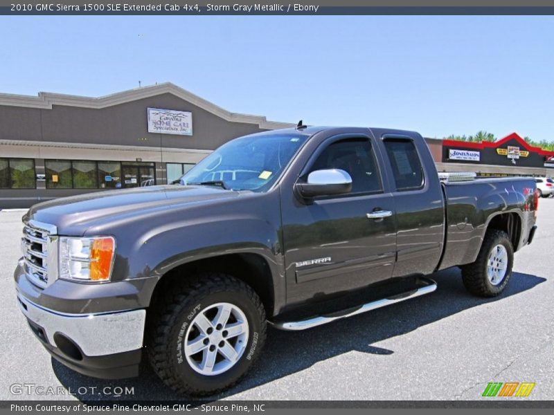 Storm Gray Metallic / Ebony 2010 GMC Sierra 1500 SLE Extended Cab 4x4