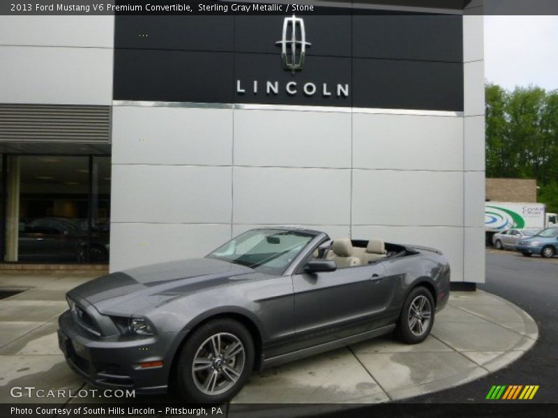 Sterling Gray Metallic / Stone 2013 Ford Mustang V6 Premium Convertible