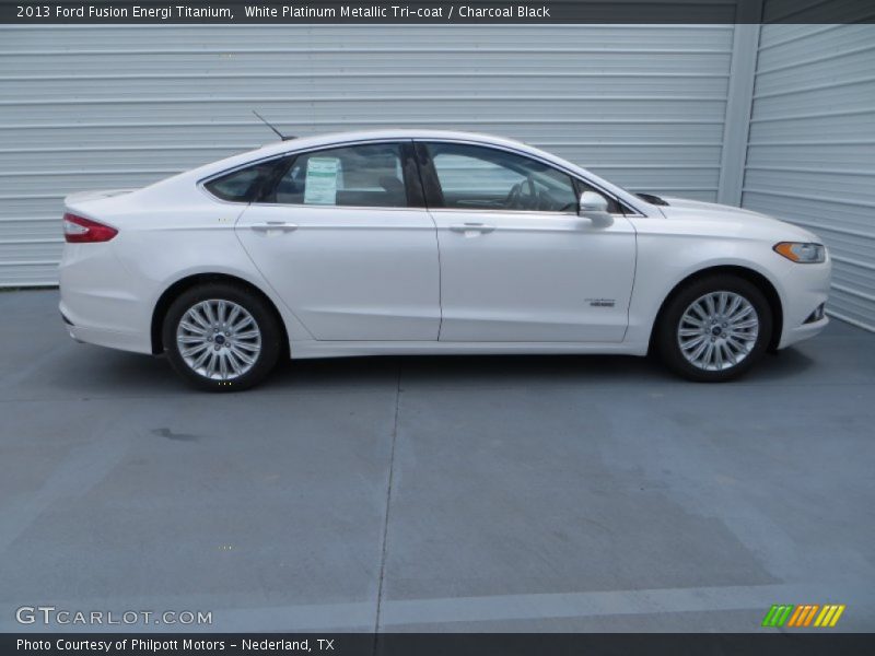  2013 Fusion Energi Titanium White Platinum Metallic Tri-coat