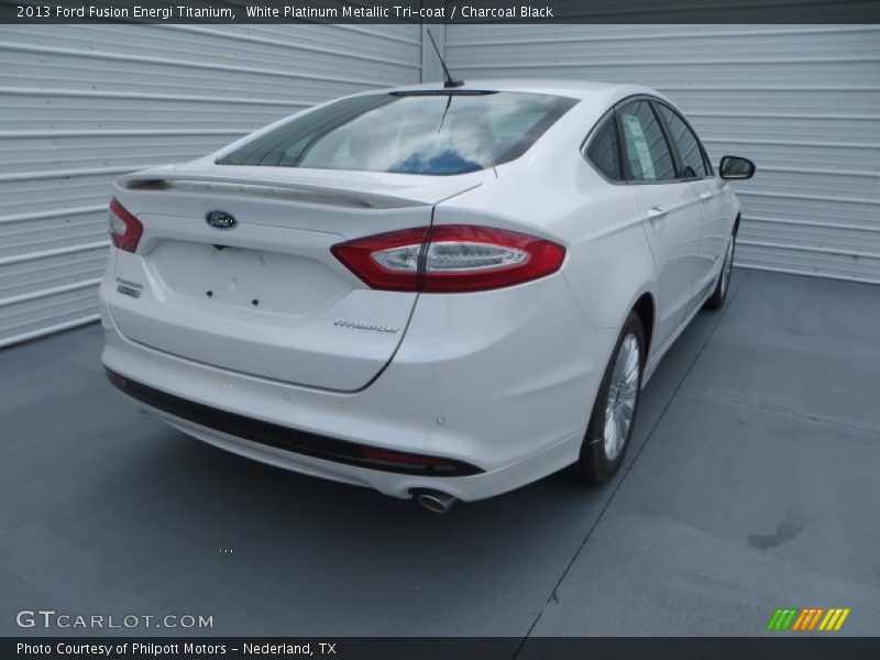 White Platinum Metallic Tri-coat / Charcoal Black 2013 Ford Fusion Energi Titanium