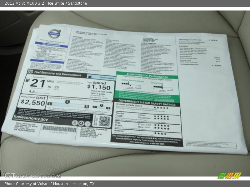 Ice White / Sandstone 2013 Volvo XC60 3.2