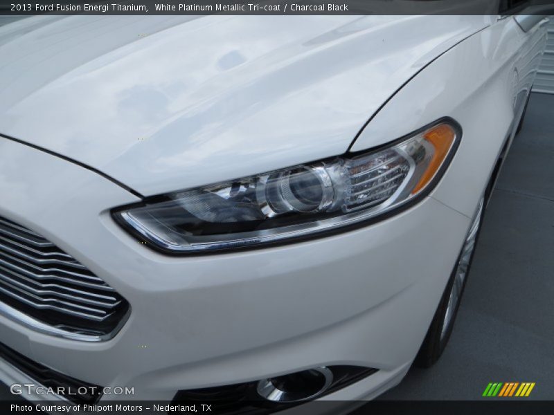 White Platinum Metallic Tri-coat / Charcoal Black 2013 Ford Fusion Energi Titanium