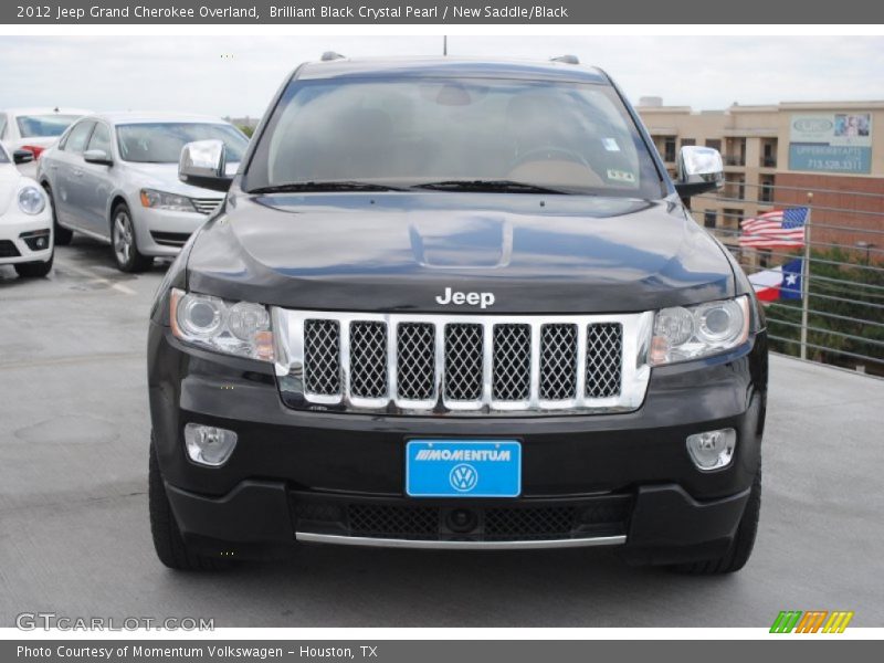 Brilliant Black Crystal Pearl / New Saddle/Black 2012 Jeep Grand Cherokee Overland