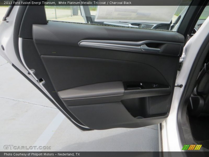 White Platinum Metallic Tri-coat / Charcoal Black 2013 Ford Fusion Energi Titanium