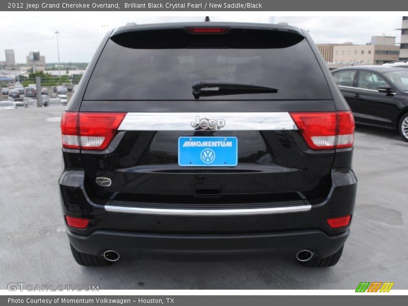 Brilliant Black Crystal Pearl / New Saddle/Black 2012 Jeep Grand Cherokee Overland