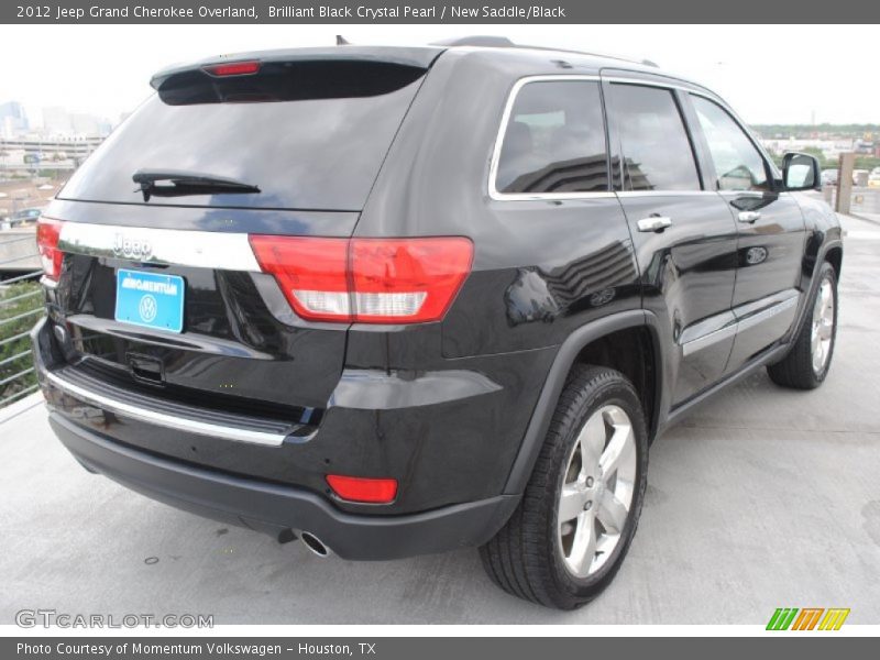 Brilliant Black Crystal Pearl / New Saddle/Black 2012 Jeep Grand Cherokee Overland
