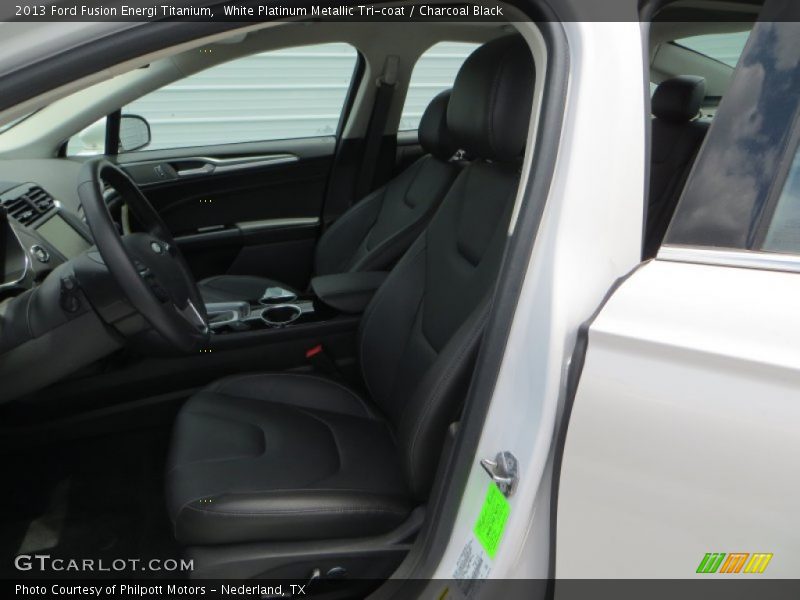 White Platinum Metallic Tri-coat / Charcoal Black 2013 Ford Fusion Energi Titanium