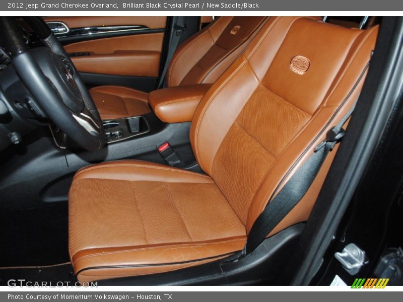 Brilliant Black Crystal Pearl / New Saddle/Black 2012 Jeep Grand Cherokee Overland