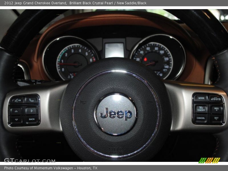 Brilliant Black Crystal Pearl / New Saddle/Black 2012 Jeep Grand Cherokee Overland