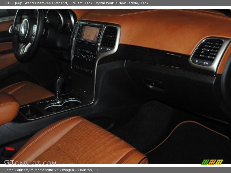 Brilliant Black Crystal Pearl / New Saddle/Black 2012 Jeep Grand Cherokee Overland