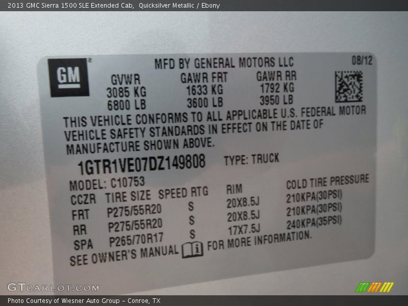 Quicksilver Metallic / Ebony 2013 GMC Sierra 1500 SLE Extended Cab