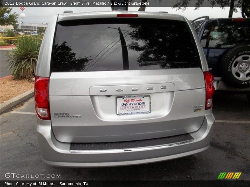 Bright Silver Metallic / Black/Light Graystone 2012 Dodge Grand Caravan Crew