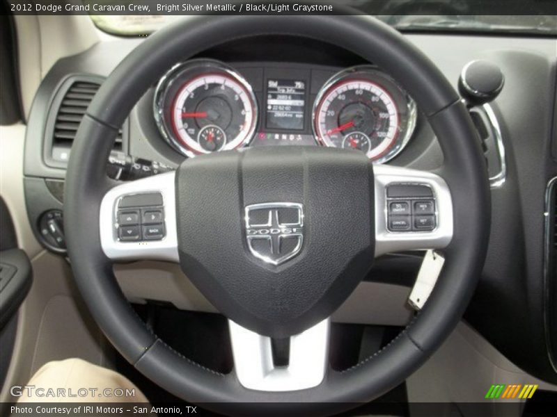 Bright Silver Metallic / Black/Light Graystone 2012 Dodge Grand Caravan Crew