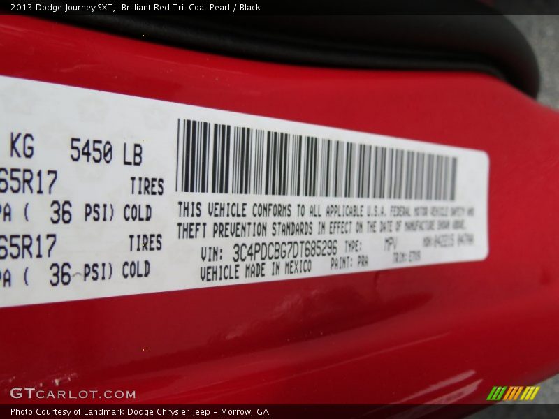 Brilliant Red Tri-Coat Pearl / Black 2013 Dodge Journey SXT
