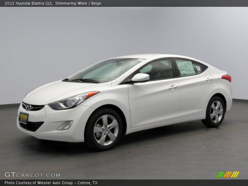 Shimmering White / Beige 2013 Hyundai Elantra GLS