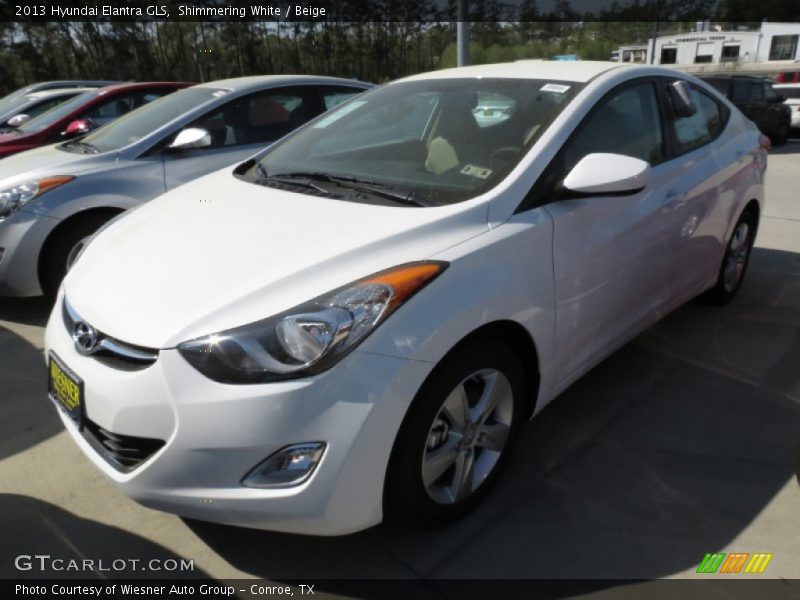 Shimmering White / Beige 2013 Hyundai Elantra GLS