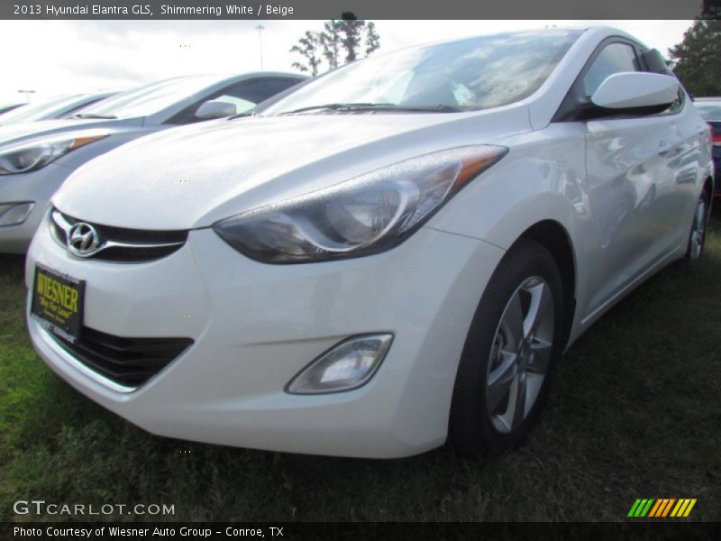 Shimmering White / Beige 2013 Hyundai Elantra GLS