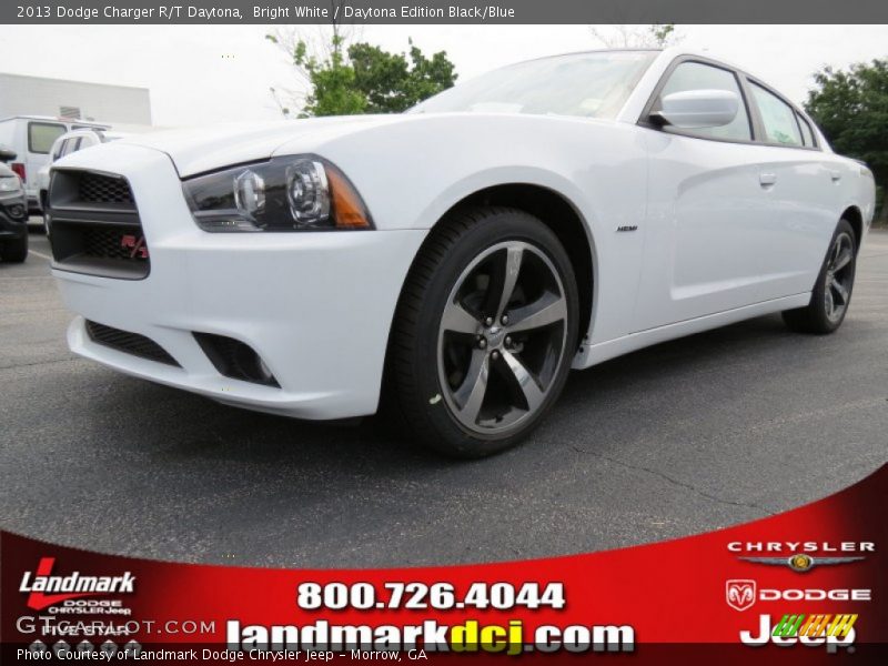Bright White / Daytona Edition Black/Blue 2013 Dodge Charger R/T Daytona