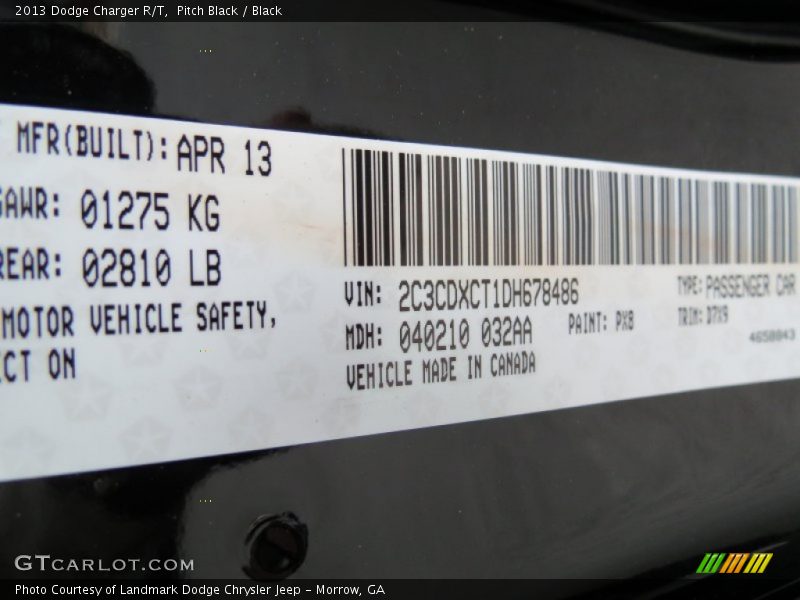 Pitch Black / Black 2013 Dodge Charger R/T