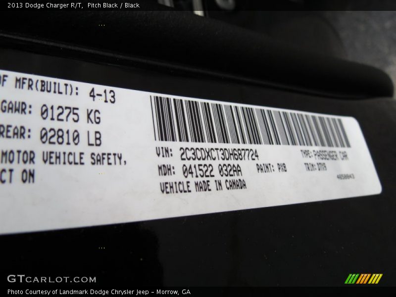 Pitch Black / Black 2013 Dodge Charger R/T