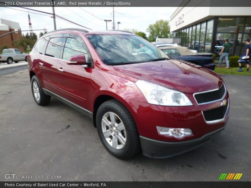 Red Jewel Metallic / Ebony/Ebony 2011 Chevrolet Traverse LT AWD