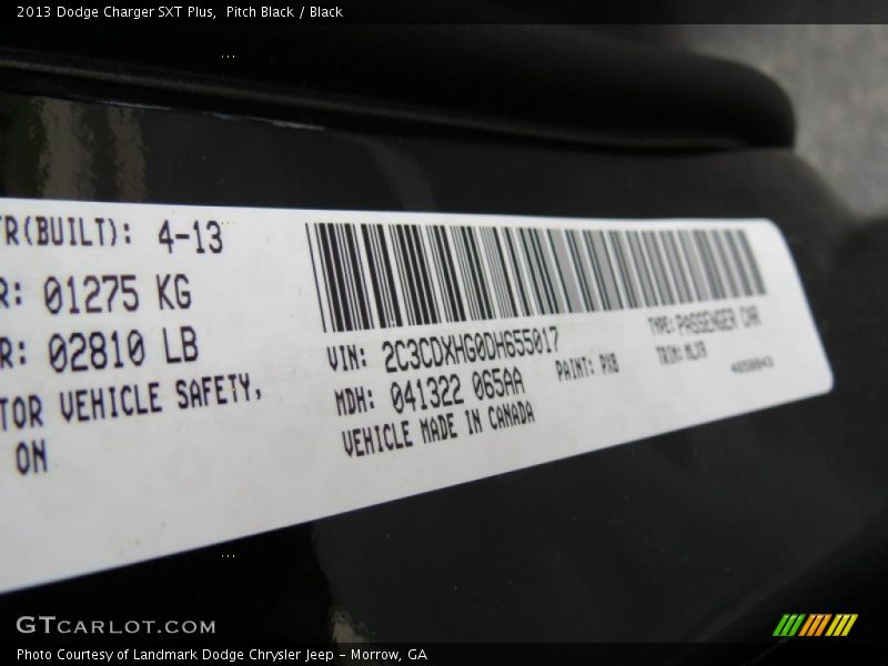 Pitch Black / Black 2013 Dodge Charger SXT Plus