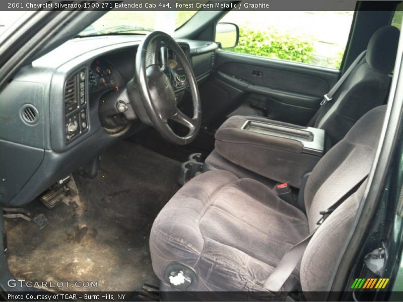 Forest Green Metallic / Graphite 2001 Chevrolet Silverado 1500 Z71 Extended Cab 4x4