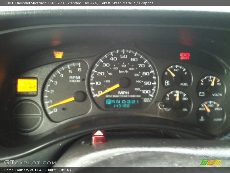 Forest Green Metallic / Graphite 2001 Chevrolet Silverado 1500 Z71 Extended Cab 4x4