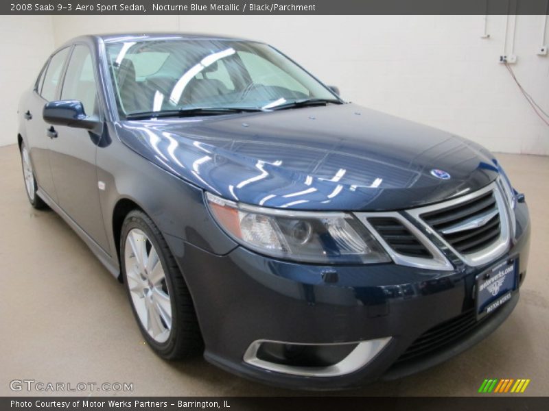Nocturne Blue Metallic / Black/Parchment 2008 Saab 9-3 Aero Sport Sedan
