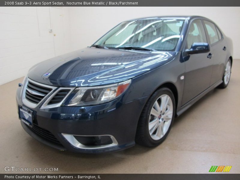 Nocturne Blue Metallic / Black/Parchment 2008 Saab 9-3 Aero Sport Sedan