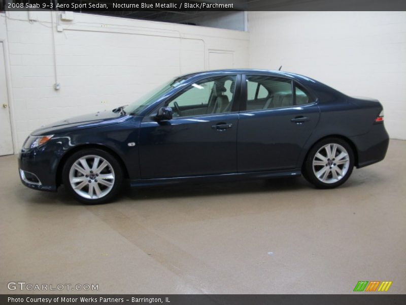 Nocturne Blue Metallic / Black/Parchment 2008 Saab 9-3 Aero Sport Sedan