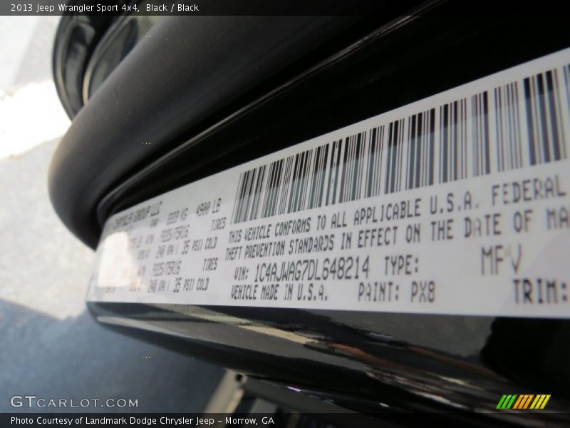 Black / Black 2013 Jeep Wrangler Sport 4x4