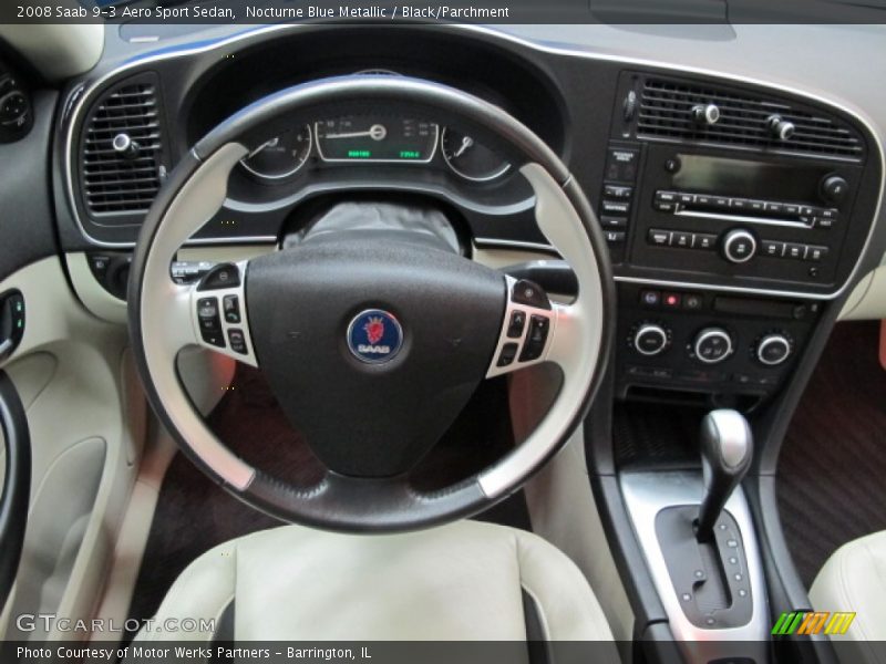 Nocturne Blue Metallic / Black/Parchment 2008 Saab 9-3 Aero Sport Sedan