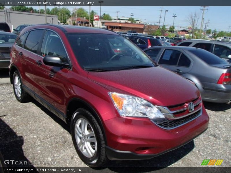 Tango Red Pearl / Gray 2010 Honda CR-V EX AWD