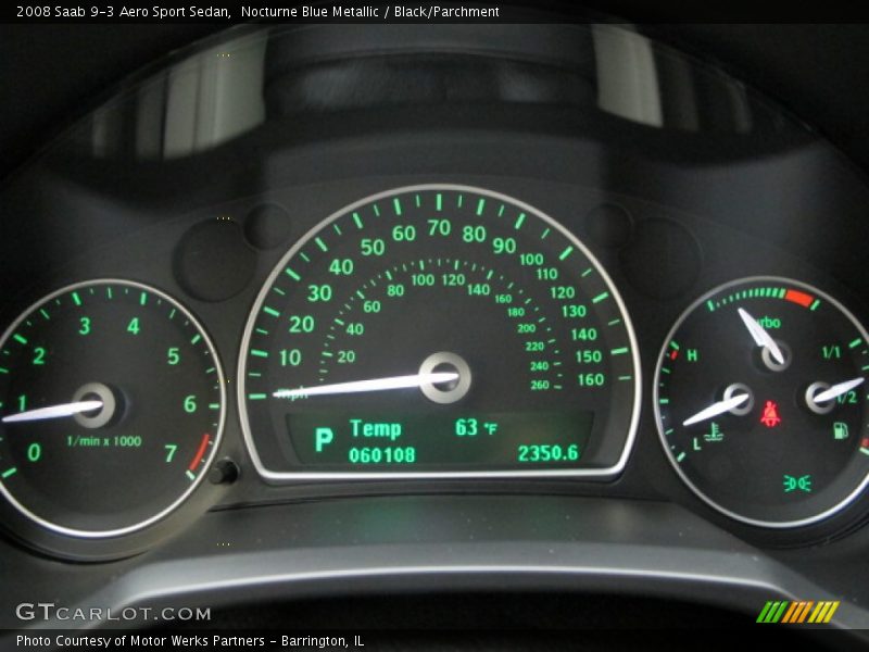 Nocturne Blue Metallic / Black/Parchment 2008 Saab 9-3 Aero Sport Sedan