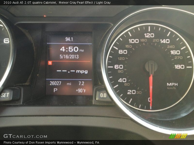 Meteor Gray Pearl Effect / Light Gray 2010 Audi A5 2.0T quattro Cabriolet