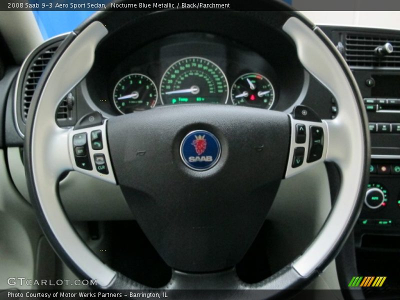Nocturne Blue Metallic / Black/Parchment 2008 Saab 9-3 Aero Sport Sedan
