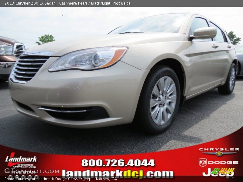 Cashmere Pearl / Black/Light Frost Beige 2013 Chrysler 200 LX Sedan