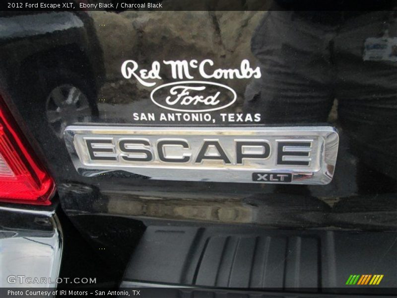 Ebony Black / Charcoal Black 2012 Ford Escape XLT