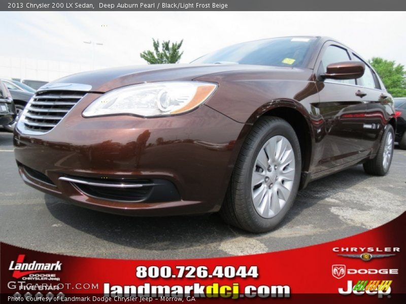 Deep Auburn Pearl / Black/Light Frost Beige 2013 Chrysler 200 LX Sedan