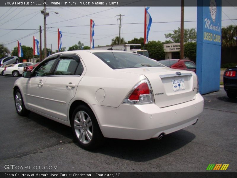 White Platinum Tri Coat Metallic / Camel 2009 Ford Fusion SEL V6