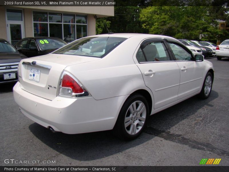 White Platinum Tri Coat Metallic / Camel 2009 Ford Fusion SEL V6