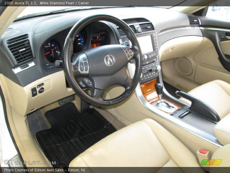 White Diamond Pearl / Camel 2005 Acura TL 3.2
