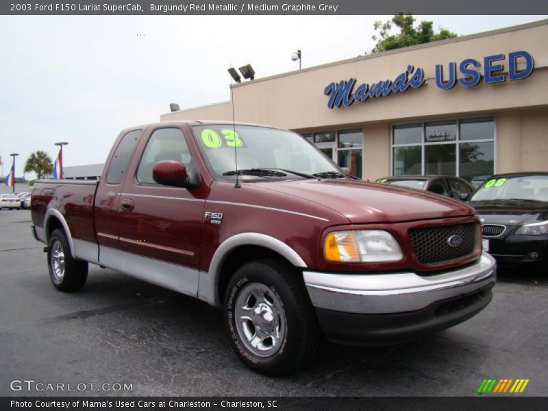 Burgundy Red Metallic / Medium Graphite Grey 2003 Ford F150 Lariat SuperCab