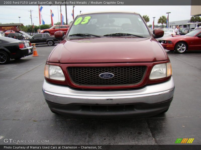 Burgundy Red Metallic / Medium Graphite Grey 2003 Ford F150 Lariat SuperCab