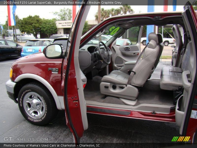 Burgundy Red Metallic / Medium Graphite Grey 2003 Ford F150 Lariat SuperCab