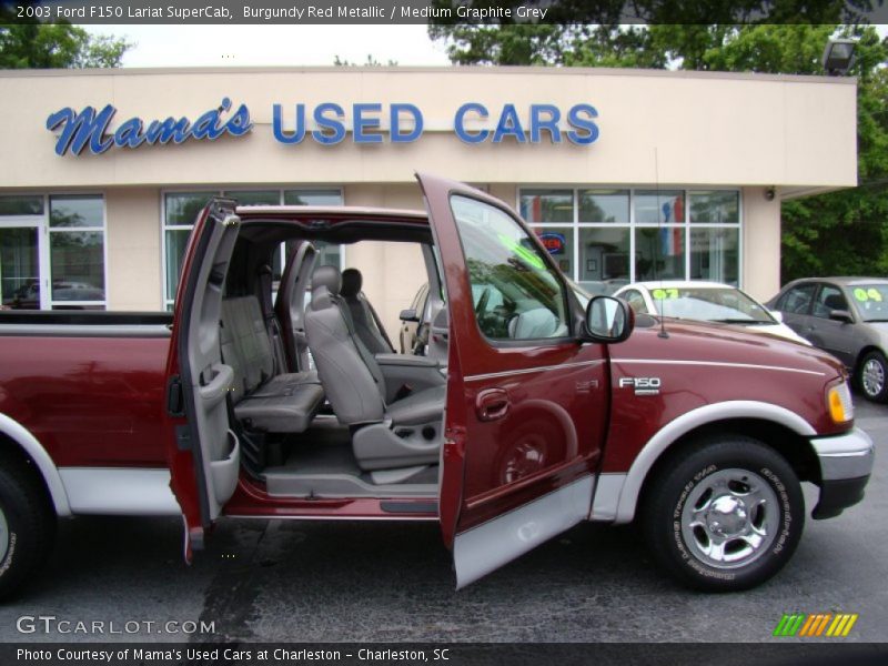 Burgundy Red Metallic / Medium Graphite Grey 2003 Ford F150 Lariat SuperCab