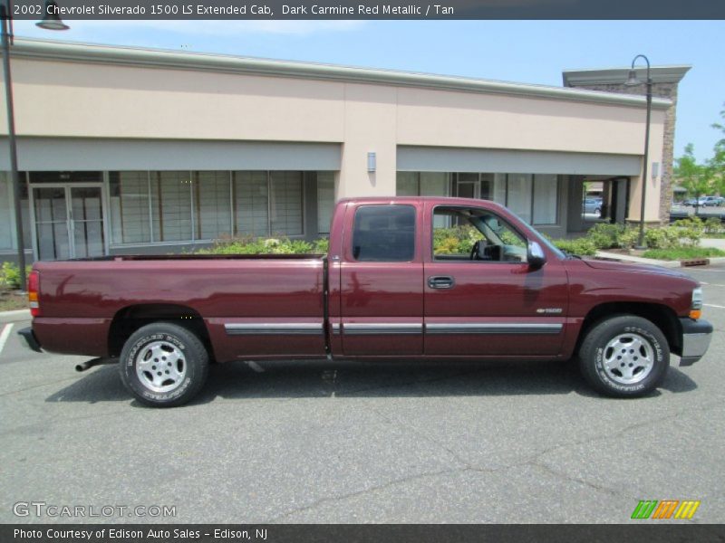 Dark Carmine Red Metallic / Tan 2002 Chevrolet Silverado 1500 LS Extended Cab