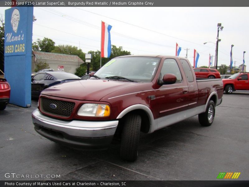 Burgundy Red Metallic / Medium Graphite Grey 2003 Ford F150 Lariat SuperCab